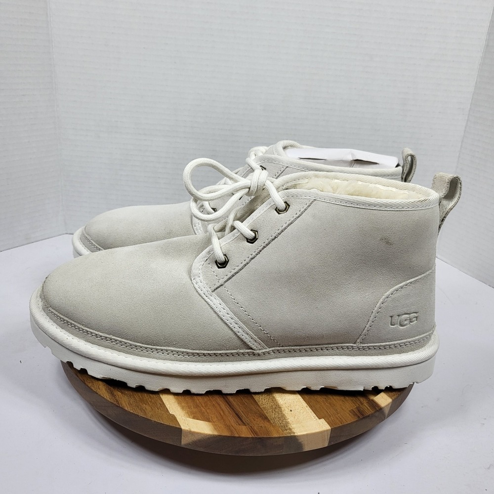 UGG Neumel Chukka Boots Mens 10 Off White Excellent Suede Shearling 3236